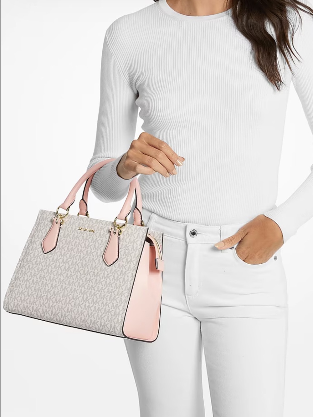 Michael Kors Marilyn Medium Signature Logo Convertible Satchel Crossbody Bag NWT - Picture 8 of 16